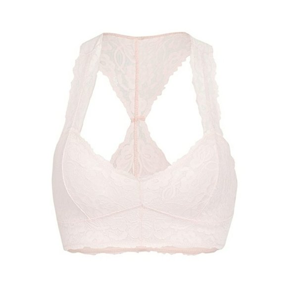 Free People Galloon Lace Racerback Bralette Pink S - Picture 4 of 9